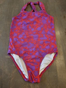GARNET HILL KIDS GIRL’S ONE-PIECE SWIMSUIT Red Purple Floral  SZ 6 EUC - Picture 1 of 9