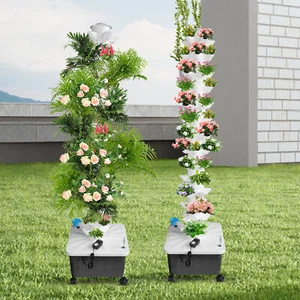 Vertical Hydroponic Garden Tower System Indoor Outdoor Home Grow Kit 14 Layer 70 - Picture 1 of 17