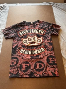 Maglietta Y2K Five Finger Death Punch grafica/fascia tinta taglia small - Foto 1 di 13