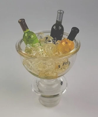 Botellas de vino sobre hielo champán tapón de vino acrílico Foto 1 de 4