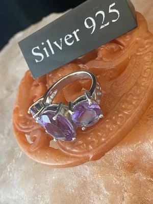 Solid Silver Amethyst  Ring - Image 1 of 4