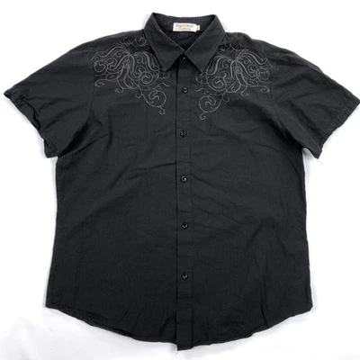 Винтажная мужская футболка Pop Icon XXL в полоску с булавкой 90-е вышитая черная - Изображение 1 из 4