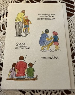 Tarjeta de felicitación acuarela de Joy Delaurelle Día del Padre en blanco 5x7 Foto 1 de 2