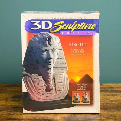 Arte rompecabezas capa escultura 3D King Tut de 1996 Milton Bradley - sellado de fábrica Foto 1 de 4