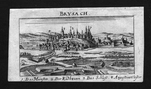 1690 - Breisach Rhein Vista General Brysach Grabado En Cobre Riegel - Imagen 1 de 1