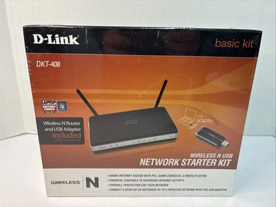 D-Link DKT-408 Wireless N USB Network Starter Kit Basic Kit NIB Sealed - Image 1 of 4