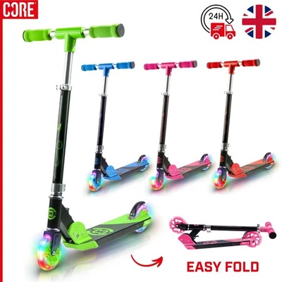 CORE Foldy Kids Scooter Foldable Scooter LED Wheels Boy/Girl Scooter RRP£60 - Image 1 of 4