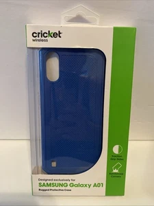 Cricket Wireless Samsung Galaxy A01 Blue Phone Case - Picture 1 of 3