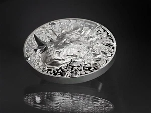Cook Islands 2025 20$ RHINO Silver Burst 3 Oz silber Münze - Bild 1 von 4