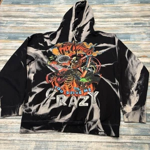 Broken Promises Hot Wheels Hoodie Pullover Black Size Large “You Drive Me Crazy” - Picture 1 of 7