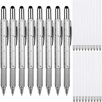 ZHANMAI 8 Pieces Gift Pen for Men 6 in 1 Multitool Tech Tool Pen Screwdriver Pen with