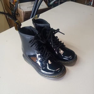 Dr Doc Martens 1460 J Youth US 11 Unisex Air Wair Boots Black Leather Ankle Zip - Picture 1 of 9