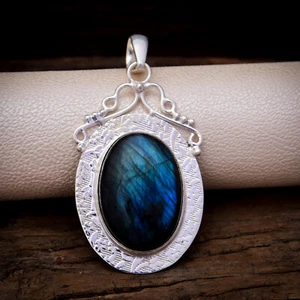 Schön Labradorite Edelstein 925 Sterlingsilber Handmade Anhänger BT-2 - Bild 1 von 3