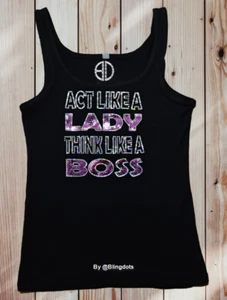 Act like a lady think like a Boss Bling Tanktop  - Bild 1 von 6