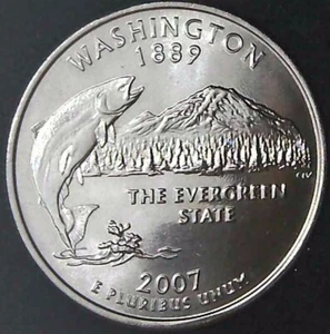 2007-D 25C State Quarter Washington BU CLAD 20uc0225-2 - Picture 1 of 2
