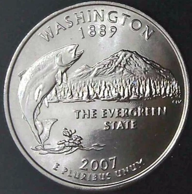 2007-D 25C State Quarter Washington BU CLAD 20uc0225-2 - Image 1 of 2