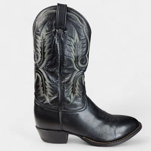 Tony Lama Longhorn Cowboy Boots Men's 11.5 EE Black Western 2914 - Picture 1 of 19