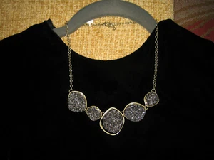 Hematite Statement Necklace. 20" NWT - Picture 1 of 6