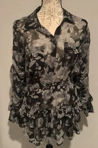 Misa Los Angels Ruffle Adora Mini Dress Gray Sz S - Picture 1 of 9