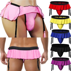 Sexy Mens Underwear Girly Crossdressing Gay Panties Ruffled Skirt Sissy Lingerie - Picture 1 of 49
