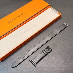 Apple Watch Hermès Double Tour Attelage Leather Band 42mm,41mm,40mm,38mm Exce! - Photo 1 sur 6