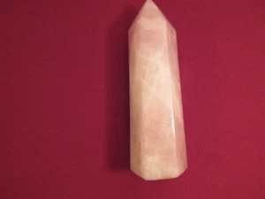 Large Natural pink rose crystal Obelisk Quartz Healing Tower 9'' + - Picture 1 of 13