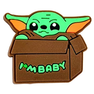 Crocs Jibbitz Zapatos de Jardín Bebé Yoda Grogu Star Wars Gran Marrón Caja Dije de Goma - Imagen 1 de 5