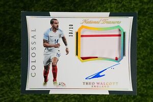 2018 National Treasures THEO WALCOTT Patch On Card Auto #10/10 GOLD England