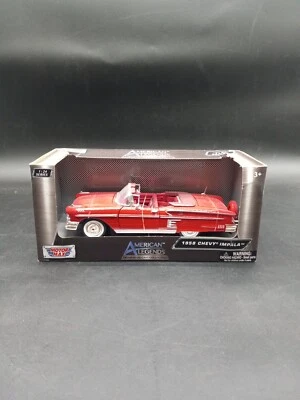 Chevrolet Impala 1958 convertible rojo escala 1:24 diecast car MotorMax en caja Foto 1 de 3
