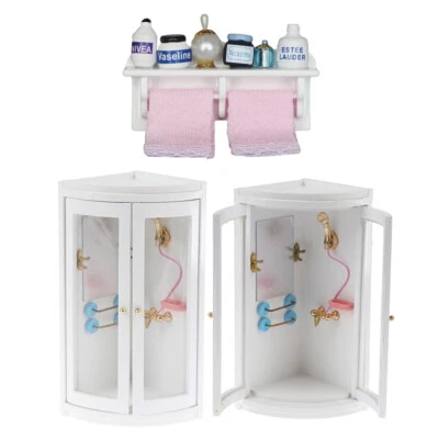 Miniatur Badezimmer Set Maßstab 1:12 Puppenhaus Möbel Duschzubehör Duschkabine - Bild 1 von 4