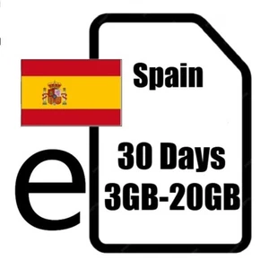 Spain eSIM 3GB - 20GB for 30 Days - DIGITAL Travel eSIM - Picture 1 of 1