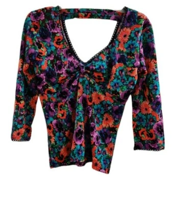 Novo com etiquetas Demi Loon GRANDE elástico floral sexy pinup vixen novo acabamento de malha de renda brilhante  - Imagem 1 de 4