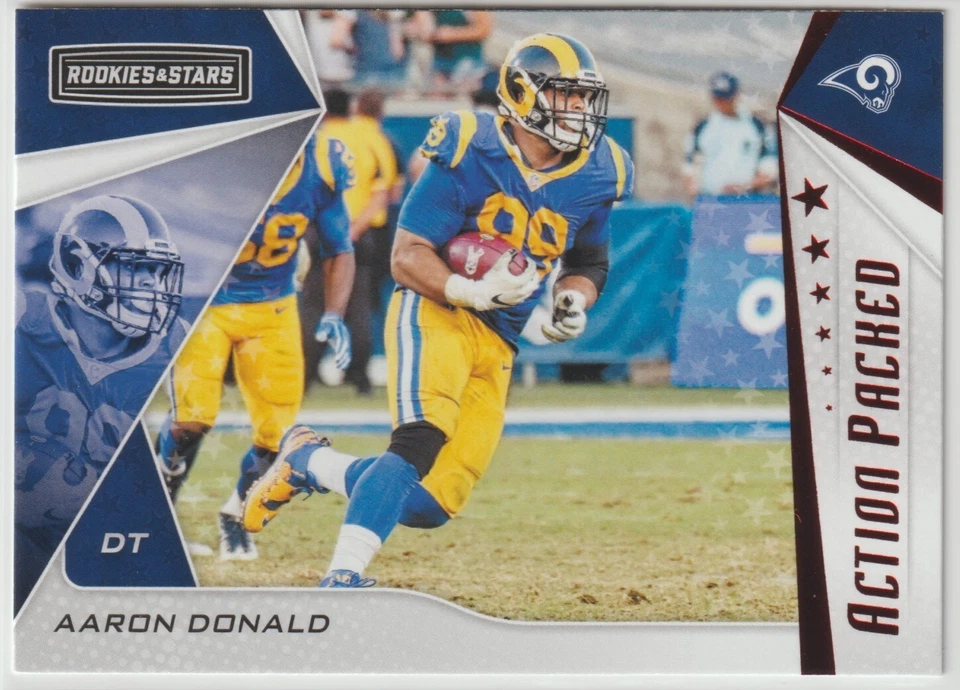 2019 Panini Rookies & Stars - AARON DONALD -  ACTION PACKED RED FOIL #AP-AD Rams - Image 1 of 2