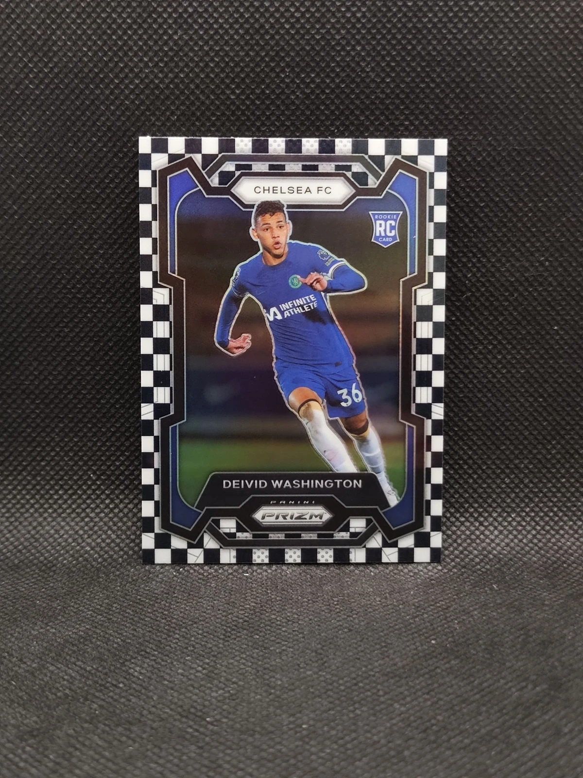 2023-24 Panini Prizm EPL Deivid Washington RC Black White Checker Prizm  SP