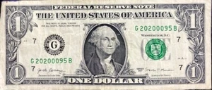 2021 $1 FRN Birthday Note September 5, 2020 (9/5/2020) Serial# G20200095B - Picture 1 of 4
