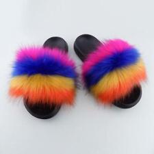 Faux Fur Slides Fuzzy Fluffy Slippers Flat Soft Sandals Open Toe - US Seller