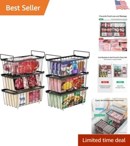 Freezer Storage Bins 6 Pack Small Stackable Deep Organizer for 7 Cu.Ft Chest ... - Picture 1 of 11