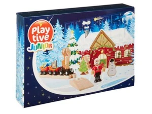 Adventskalnder Geschenk für Kinder Fahrzeugset und Figuren mit Schienen aus holz - Bild 1 von 1