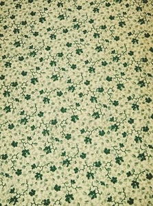 Vintage Floral Print Fabric Green Leaves Vintage Floral 44 x 14 Polycotton - Picture 1 of 1