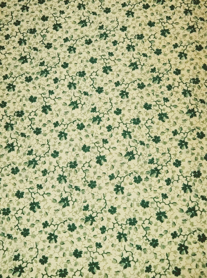 Tela Estampado Floral Vintage Hojas Verdes Vintage Floral 44 x 14 Polialgodón Foto 1 de 1