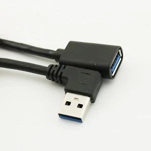 1.5FT Super Fast USB3.0 A Male Right Angled To 3.0 A Female Socket Adapter Cable - Picture 1 of 5