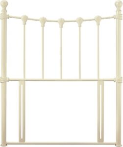 Ivory Cream Metal Antique Styled Headboard for 3ft Single Bed