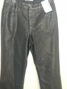 NWT Nine West Womens Kick Flare Jeans Stretch Black Coated Size 10 - Picture 1 of 12