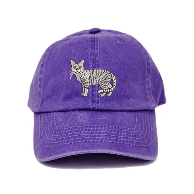 Sombrero de papá bordado gato atigrado americano, gorra de béisbol bordada gato atigrado Foto 1 de 4