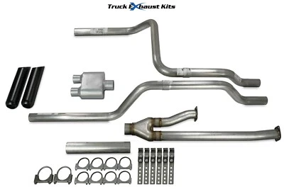 Toyota Tundra 14-21 2.5" Direct Fit Dual Exhaust Kit 1 Chamber Rear Black Tip — 第 1/4 张图片