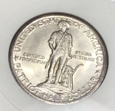 ANACS MS60 1925 LEXINGTON COMMEMORATIVE SILVER HALF DOLLAR 50C - Image 1 of 4