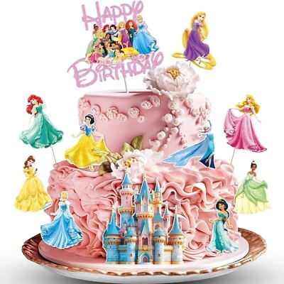 11pcs Princess Cake Topper Party Supplies Kids Girls Birthday Decoration - image 1 of 4