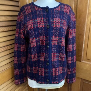Vintage 90s SUSAN BRISTOL Wool Button Up Cardigan Casual Crew Sweater Women L - Bild 1 von 11