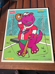 Vintage Playskool Ages 2-5 Play Ball with Barney Baseball Puzzle #328-02 - Picture 1 of 6