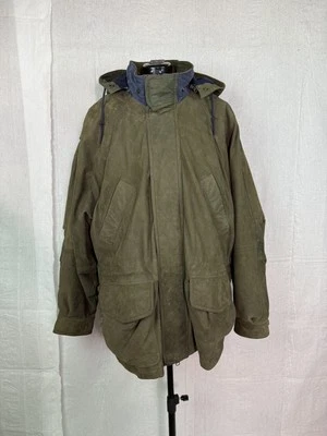 Jaqueta de couro Marc New York camurça masculina X-Grande longa com zíper forro com capuz vintage - Imagem 1 de 4